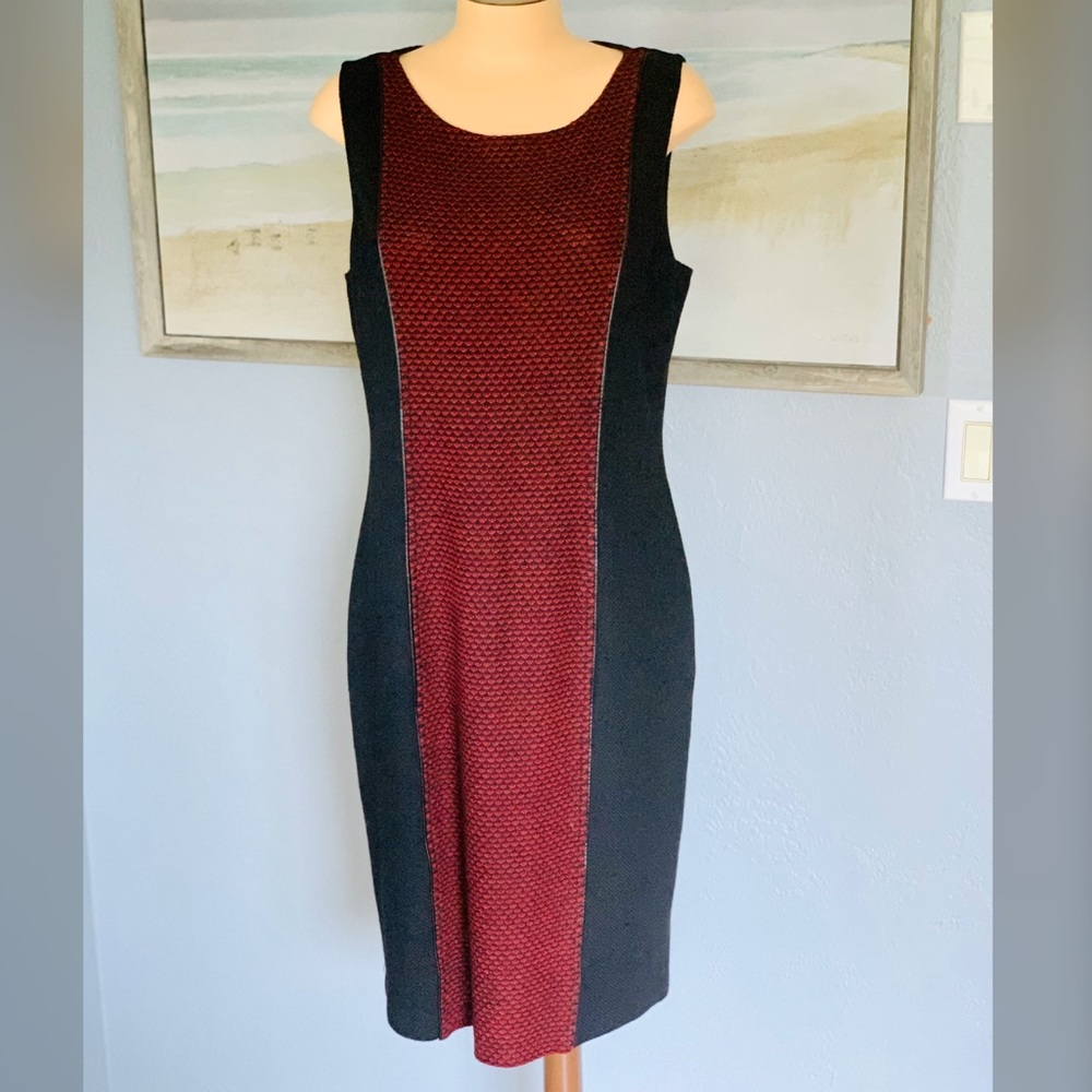 St. John Sheath Santana Knit Dress Color Block 12